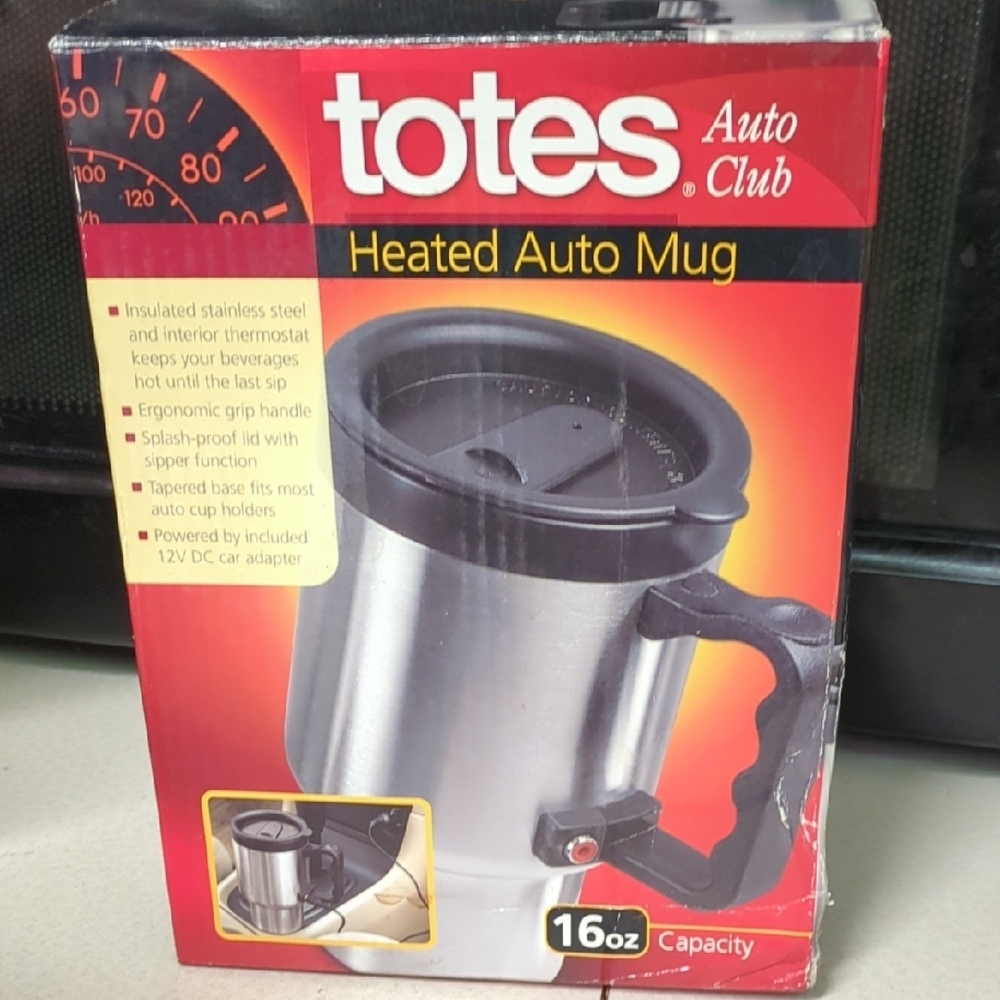 Totes Heated Auto Mug - Silver and Black